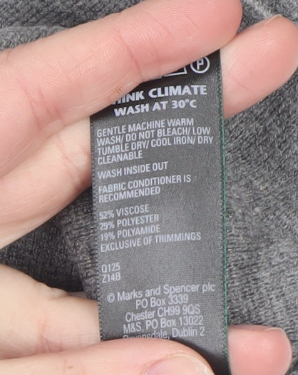 Marks & Spencer Womens Grey Full Zip Knit Jumper M