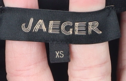 Jaeger Womens Black Long Sleeve Basic Crew Neck Jersey Top XS