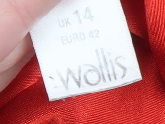 Wallis Women Red Wool Blend Military Coat UK 14