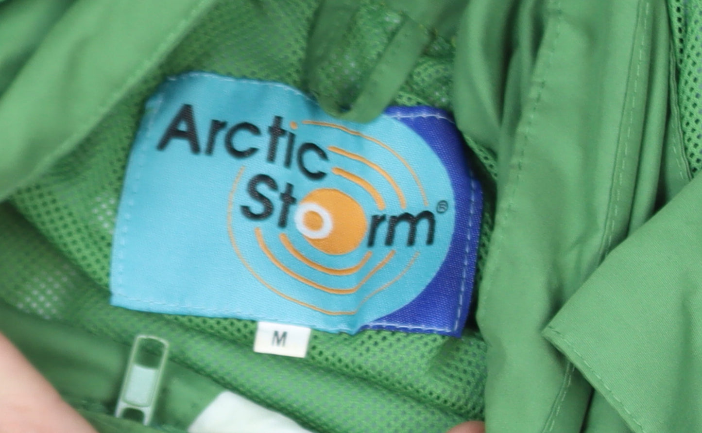 Arctic Storm Men's Green Hooded Parka Jacket Size M Outdoor Water Resistant