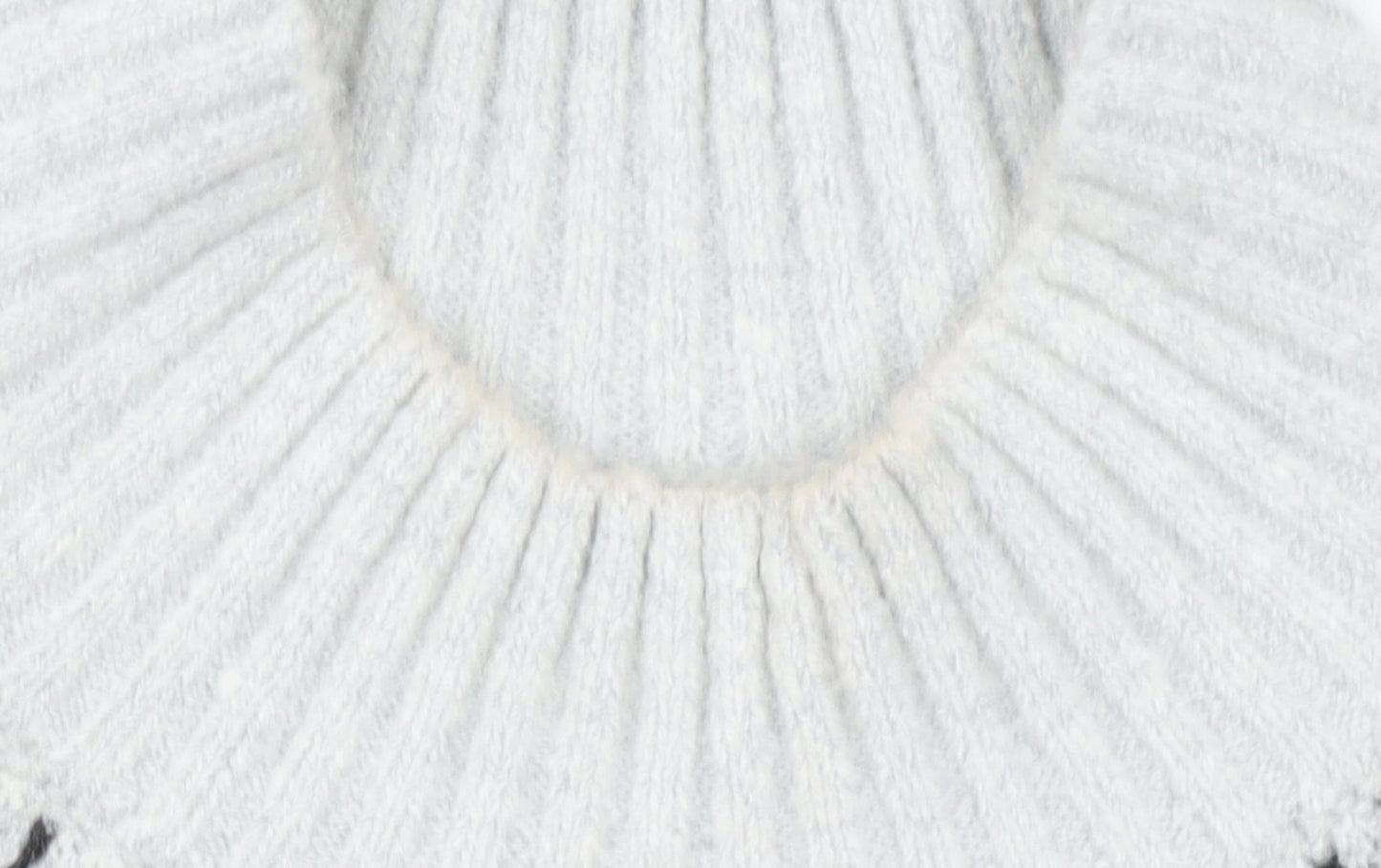 French Connection Women Grey Fair Isle Roll Neck Wool Jumper Size S