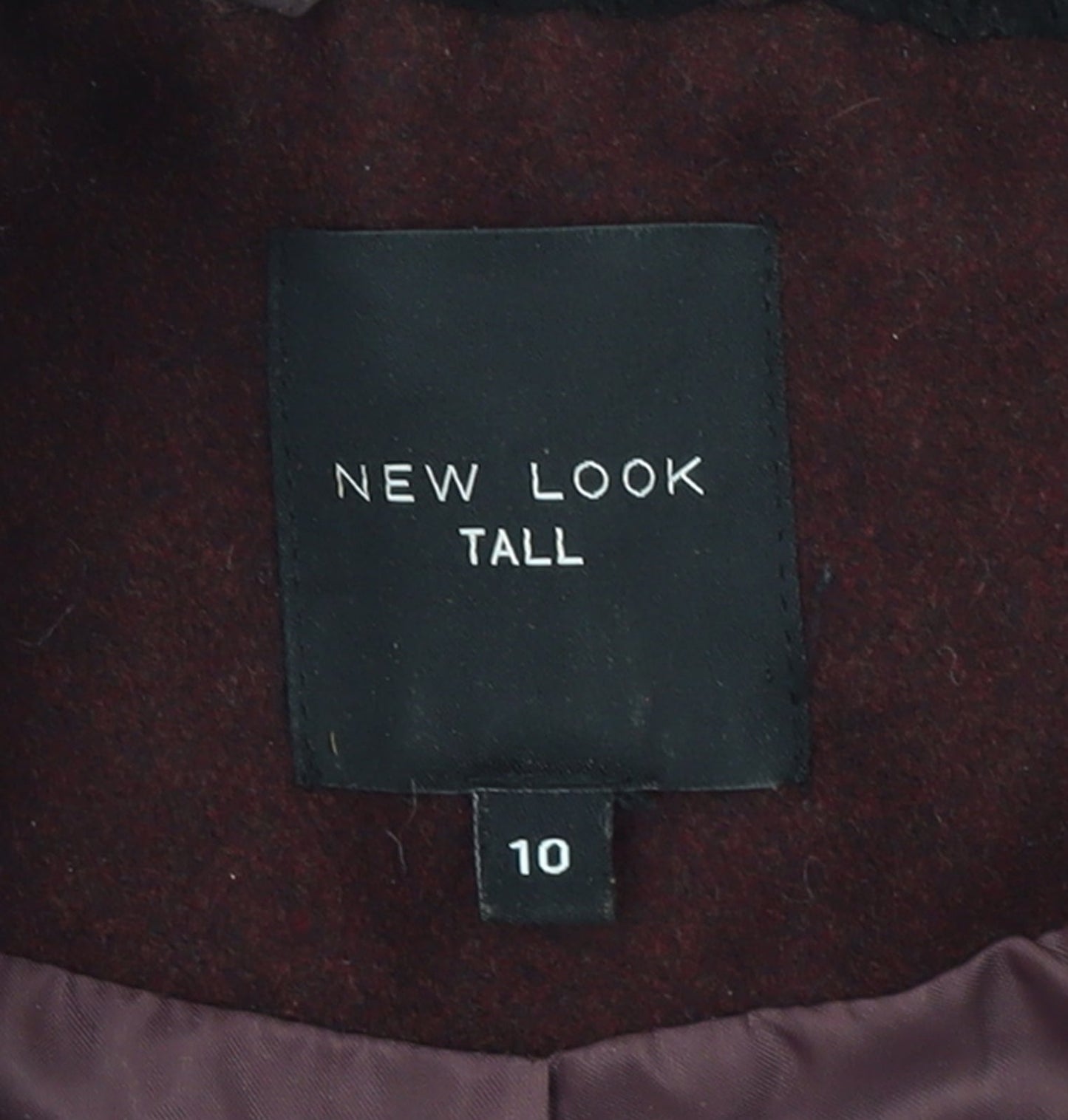New Look Women Brown Wool Blend Bomber Jacket Size 10 Tall