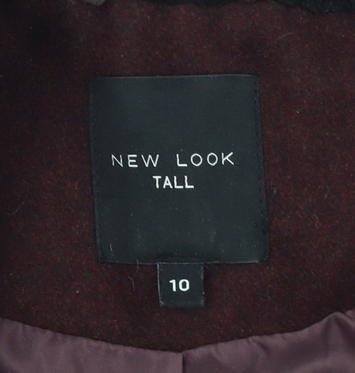 New Look Women Brown Wool Blend Bomber Jacket Size 10 Tall