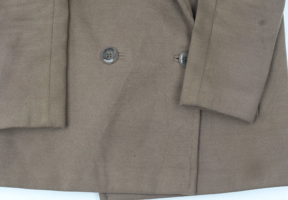 ASOS Women Brown Pea Coat Size 8 Regular Fit Lined Mid-Length