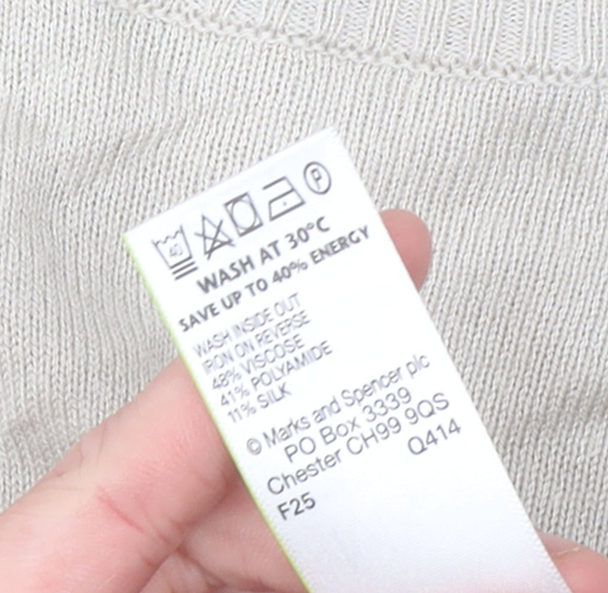 Marks & Spencer Women’s Beige Crew Neck Long Sleeve Jumper Size 12