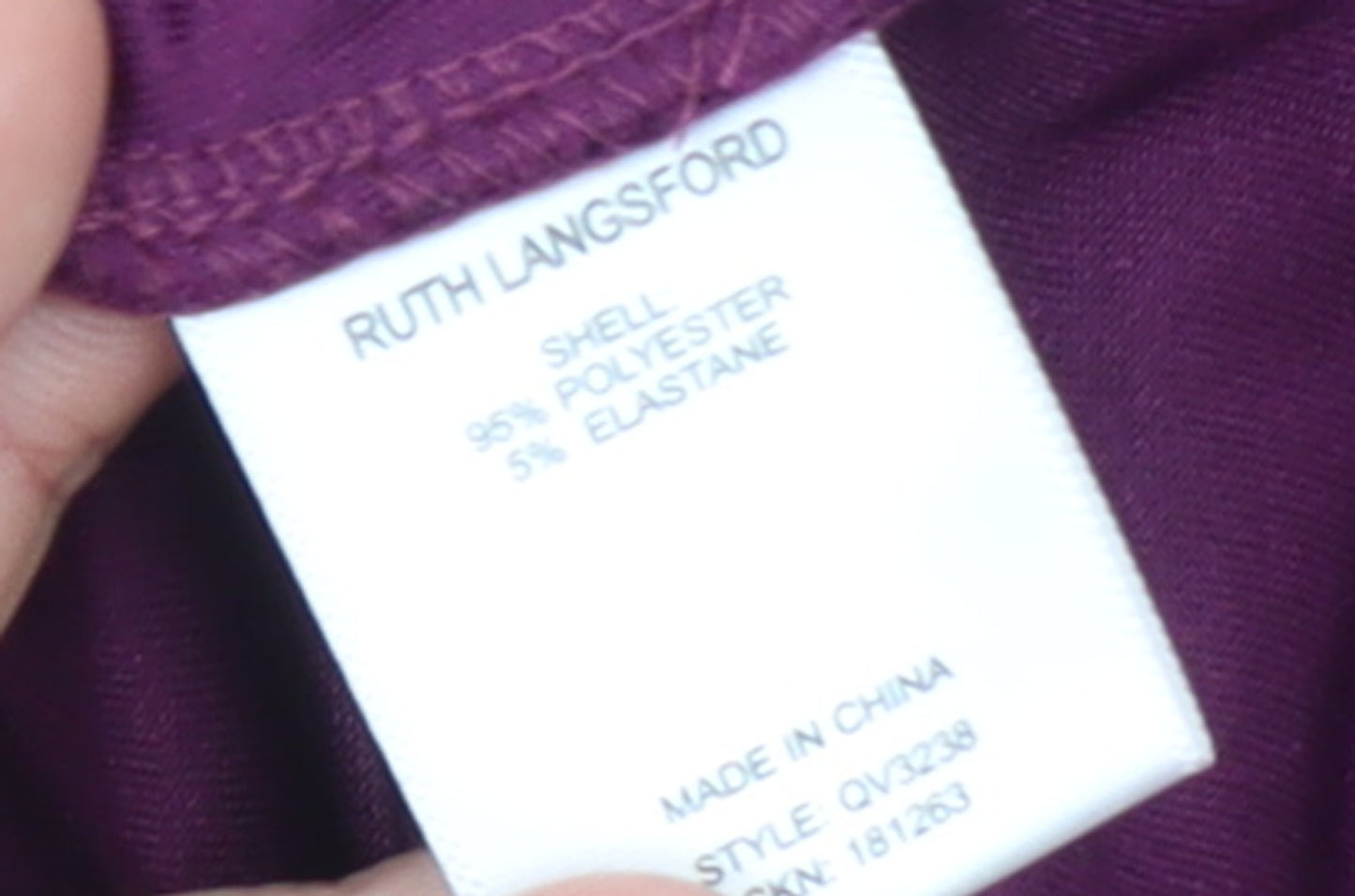 Ruth Langsford Women's Purple Velvet Long Sleeve Blouse UK 16