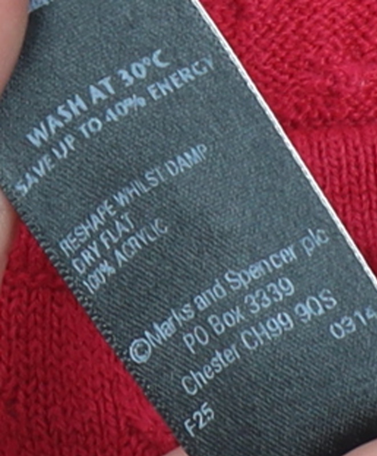 Marks & Spencer Women’s Red 3/4 Sleeve Round Neck Knit Jumper Size 16