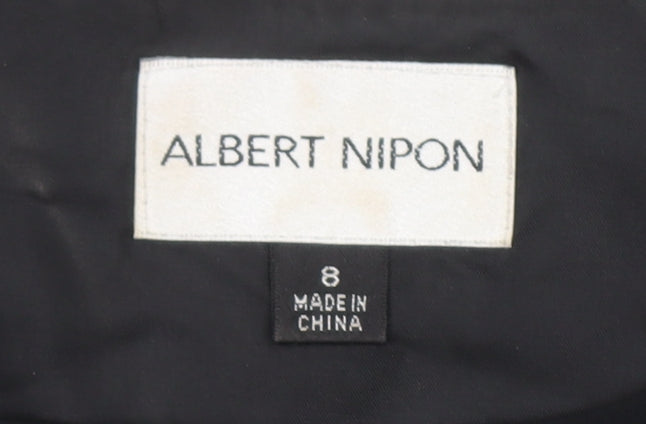 Albert Nipon Women’s Black Scoop Neck Sleeveless Formal Blouse Size 8