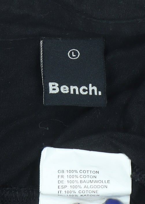 Bench Men's Black Cotton Long Sleeve Button-Up Shirt Size L