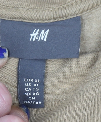 H&M Men’s Beige Les Plaisirs Graphic Pullover Sweatshirt XL