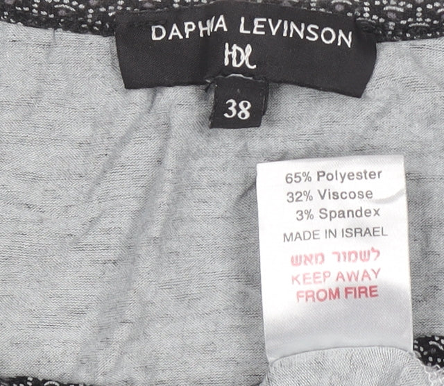 Daphia Levinson Women's Black Cowl Neck Short Sleeve Jersey Blouse Size 10