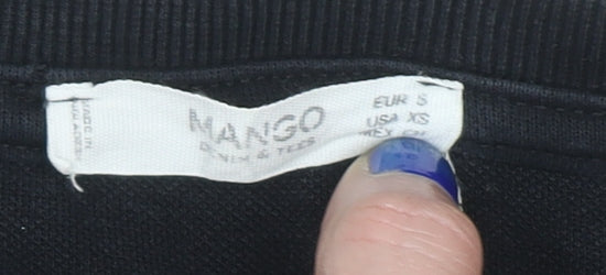 Mango Women Black Australia Print Pullover Sweatshirt Size 8