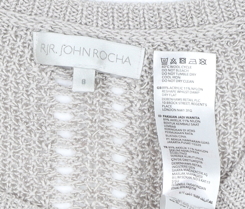 RJR.John Rocha Women’s Beige Knit Jumper Size 8 Acrylic Blend
