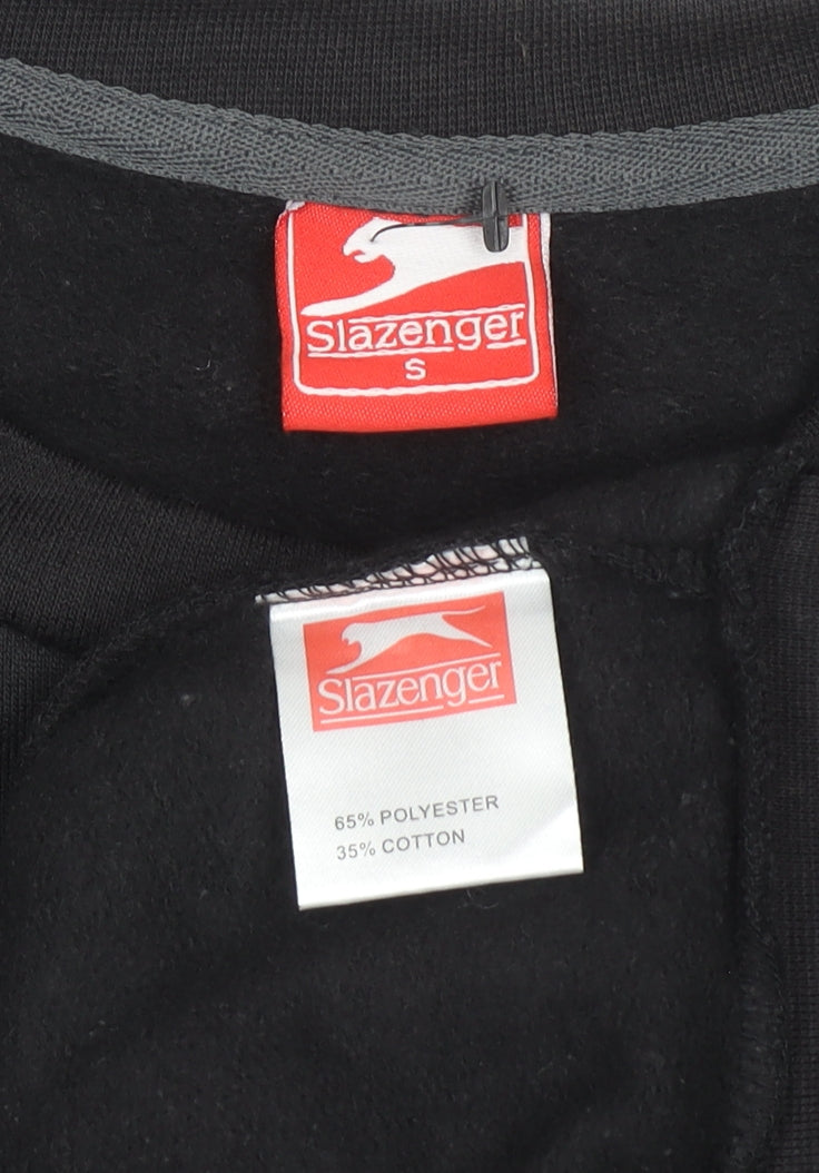 Slazenger Men's Black Small Pullover Crew Neck Fleece Sweatshirt