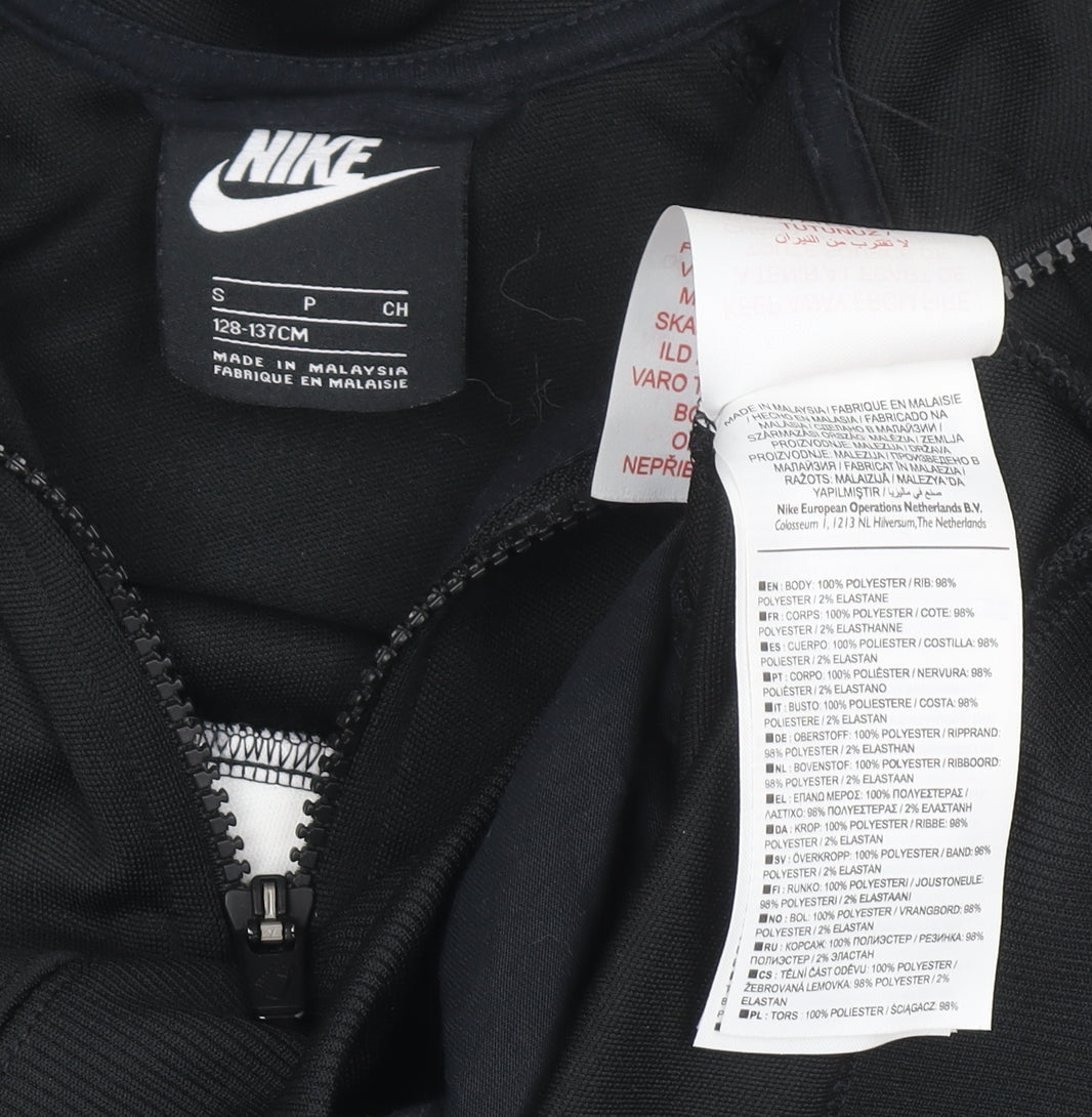 Nike Boys Black & White Full Zip Sweatshirt Size S (128-137cm)