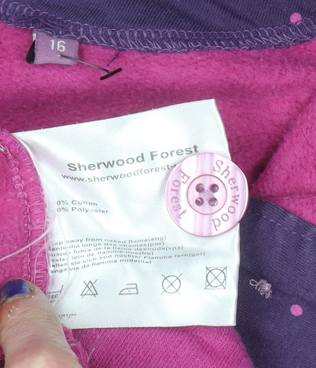 Sherwood Forest Womens Purple Half Zip Pullover Sweatshirt Size 16