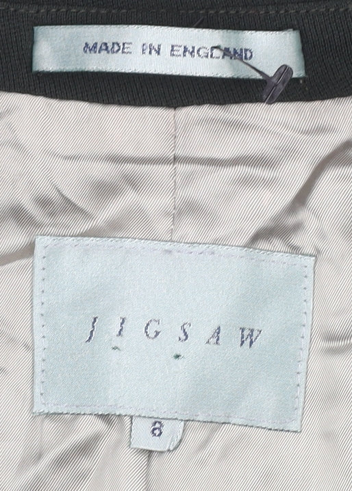 Jigsaw Women's Black Wool Blend Blazer Jacket Size 8 Classic Lined