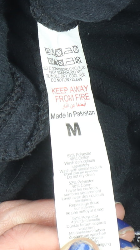 boohooMAN Men’s Black Fleece Jogger Sweatpants Size M Regular Fit