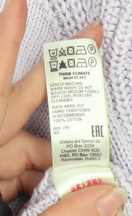 Marks & Spencer Women’s Purple Cotton Crew Neck Jumper Size S