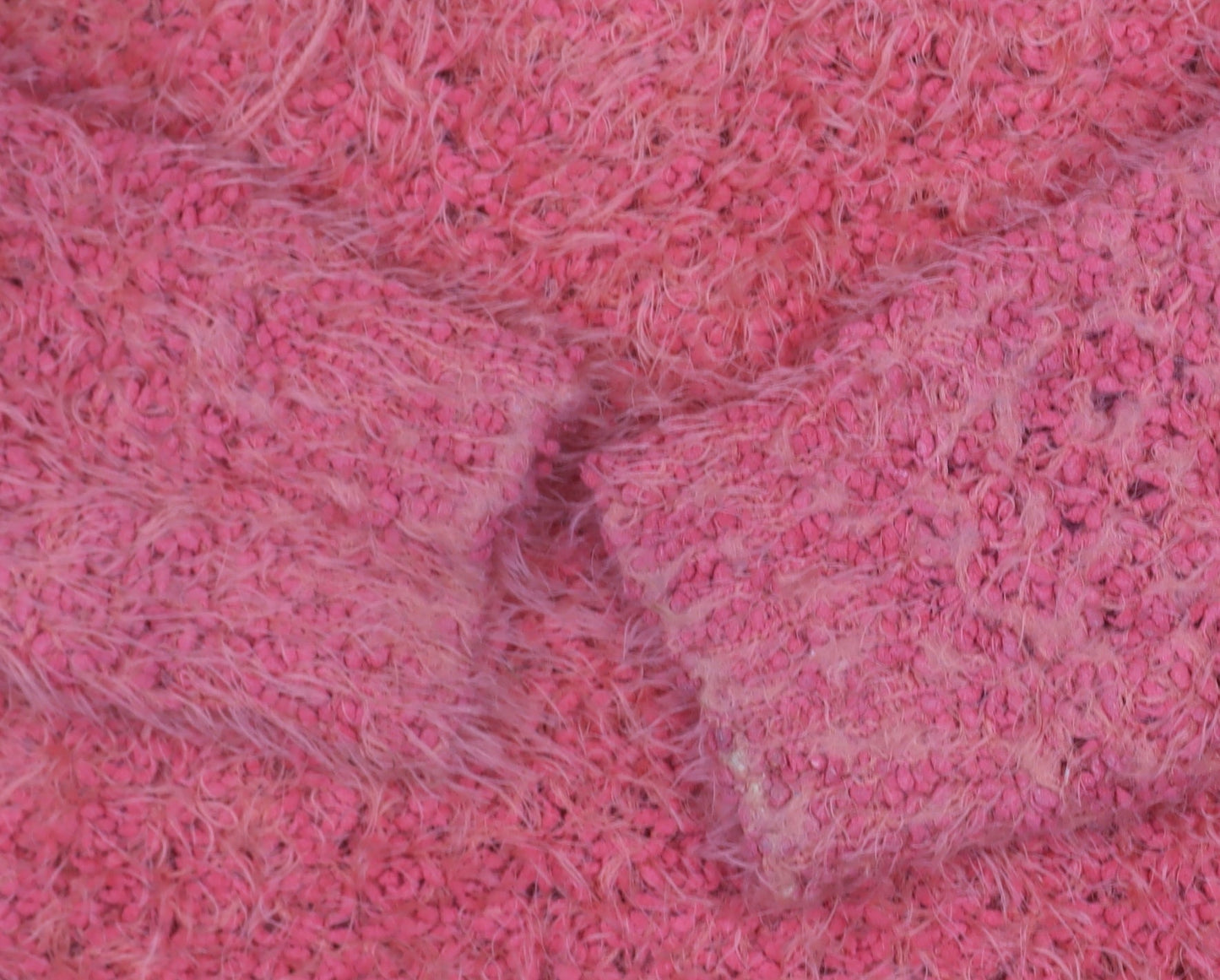 F&F Women Pink Long Sleeve Fluffy Knit Jumper UK 14
