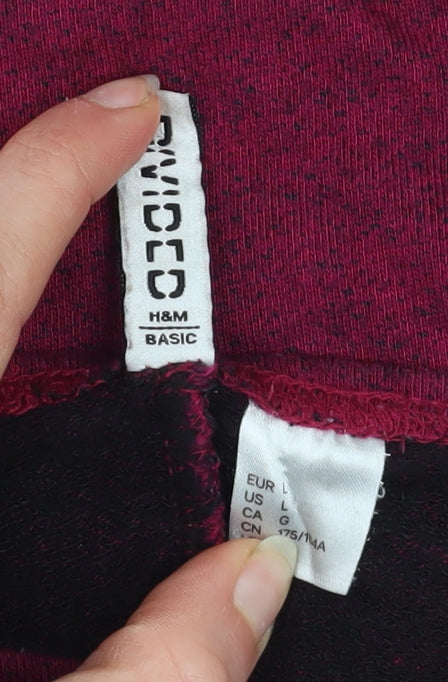 H&M Women Burgundy 3/4 Sleeve Pullover Sweatshirt Size L