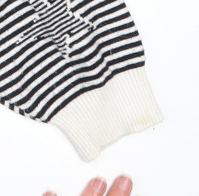Marks & Spencer Women's Black Striped Star Jumper Size M