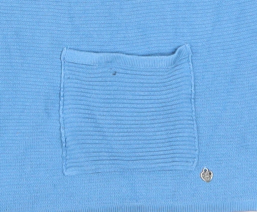 Rabe Women Blue Cotton Blend Zip Knit Jacket Size 18