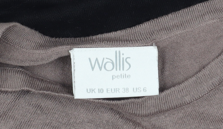 Wallis Petite Women's Black Colourblock Long Sleeve Pullover Jumper Size 10