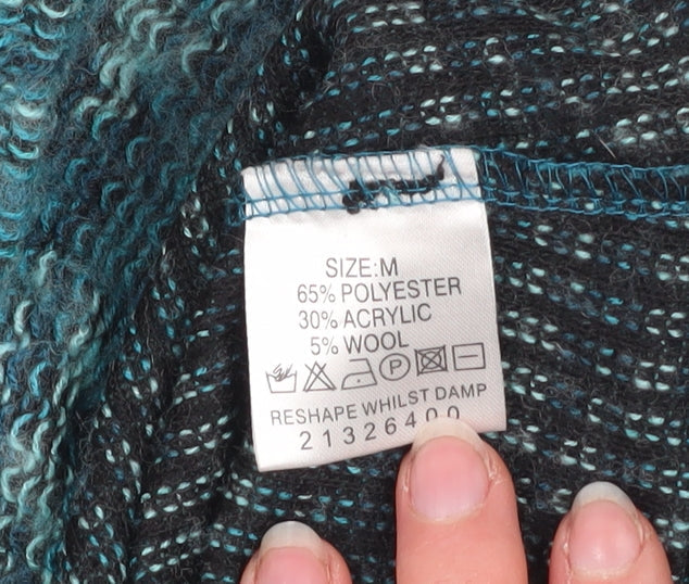 Klass Collection Women’s Blue Cowl Neck Knit 3/4 Sleeve Jumper Size M