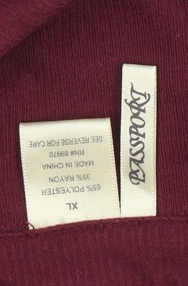 Passport Womens Red Collared Button-Up Long Sleeve Shirt XL