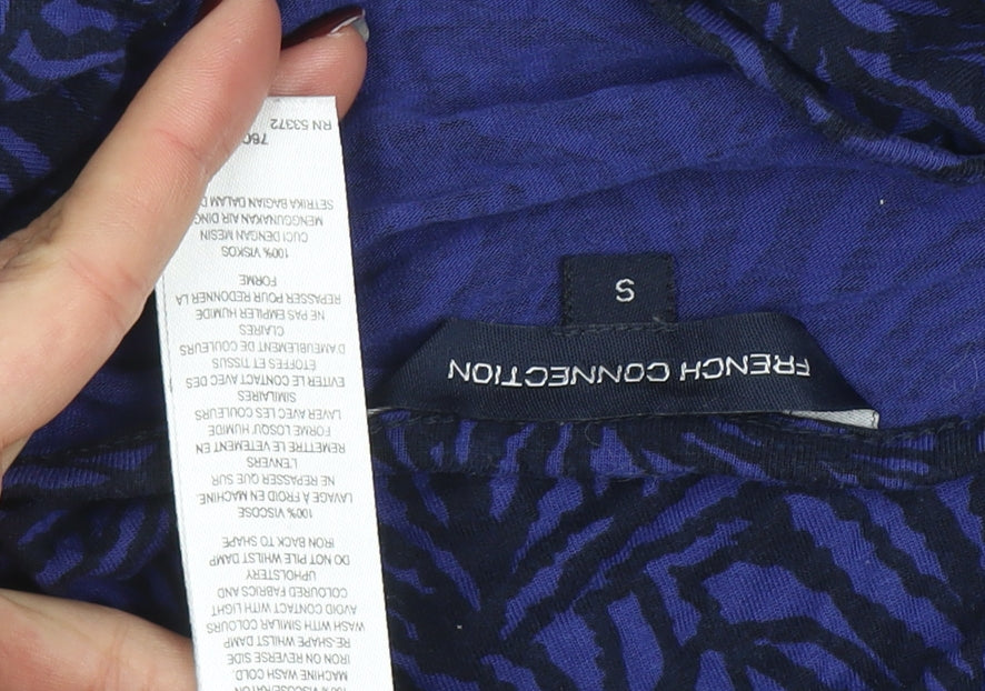 French Connection Women's Blue Animal Print Bodycon Dress Size S