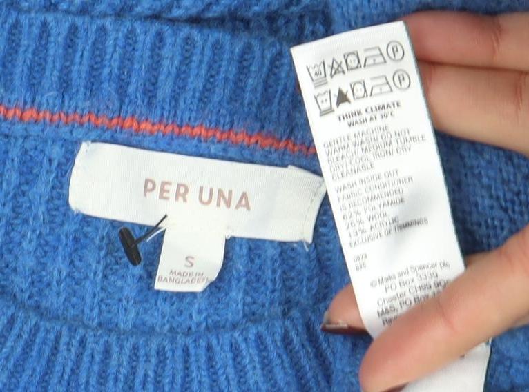 Marks & Spencer Per Una Blue Wool Blend Women’s Jumper Size S