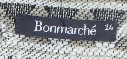 Bonmarché Women Blue Geometric Patterned Jacket Size 14