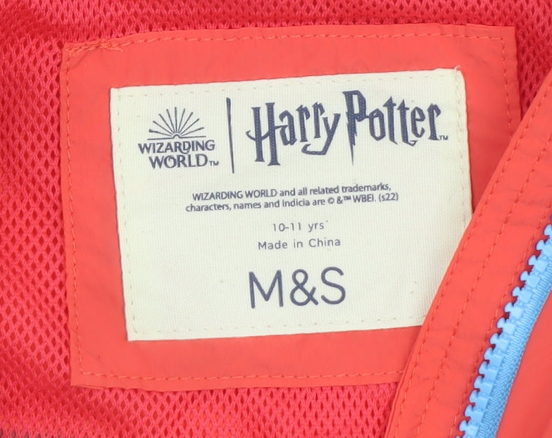 Marks & Spencer Boys Red Harry Potter Windbreaker Jacket 10-11 Years