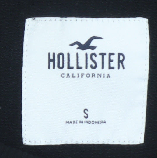 Hollister Women Black Small Pullover Sweatshirt Embroidered Logo