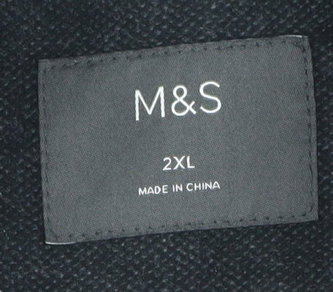Marks and Spencer Men’s Black Wool Blend 2XL Overcoat Jacket