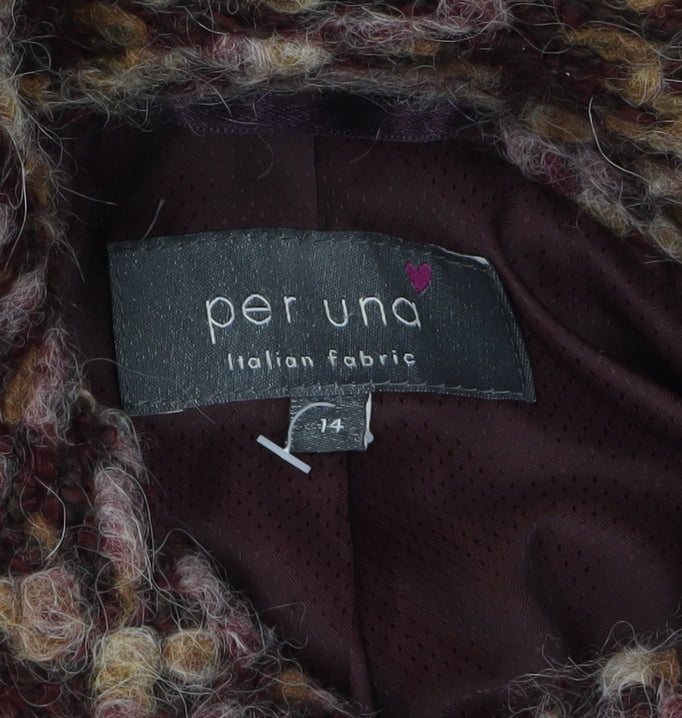 Marks and Spencer Per Una Women’s Brown Size 14 Wool Blend Overcoat
