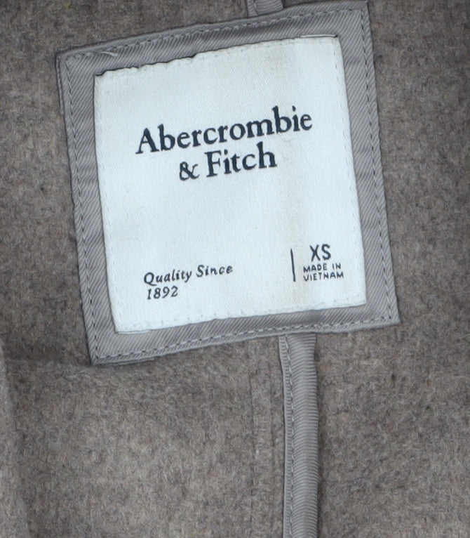 Abercrombie & Fitch Womens Beige Wool Long Overcoat XS