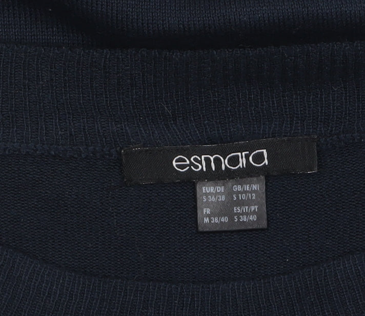 Esmara Women Blue Crew Neck Long Sleeve Pullover Jumper Size 10