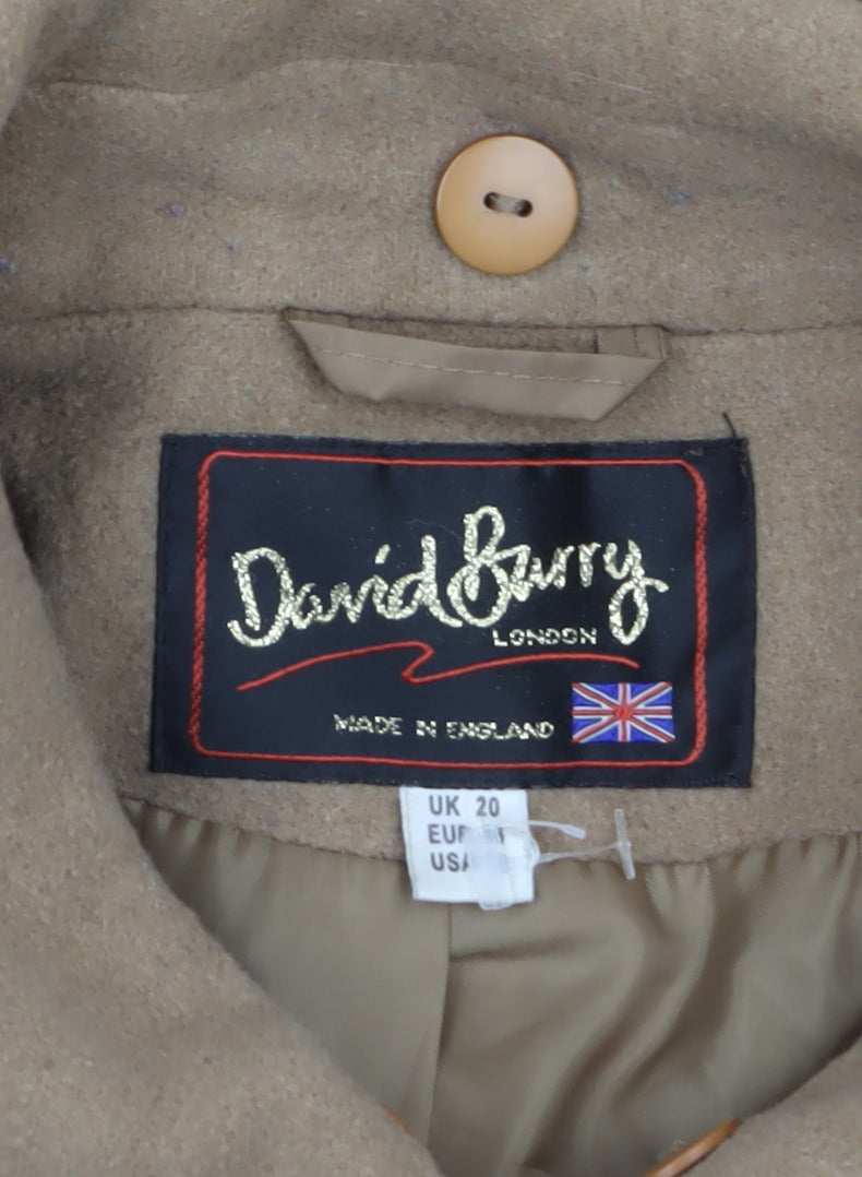 David Barry Women’s Beige Wool Blend Mid-Length Jacket UK 20