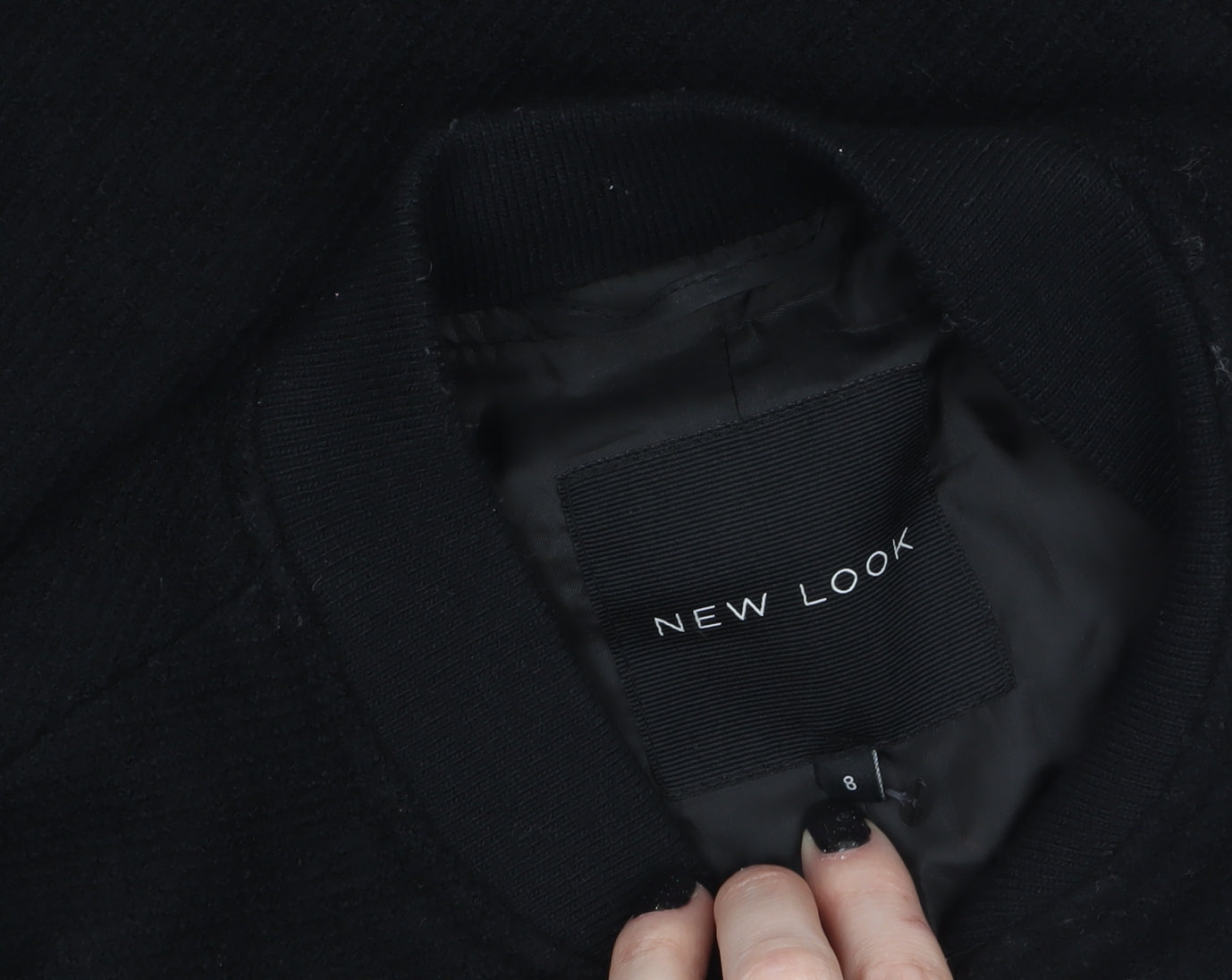 New Look Womens Black Wool Blend Cape Jacket Size 8