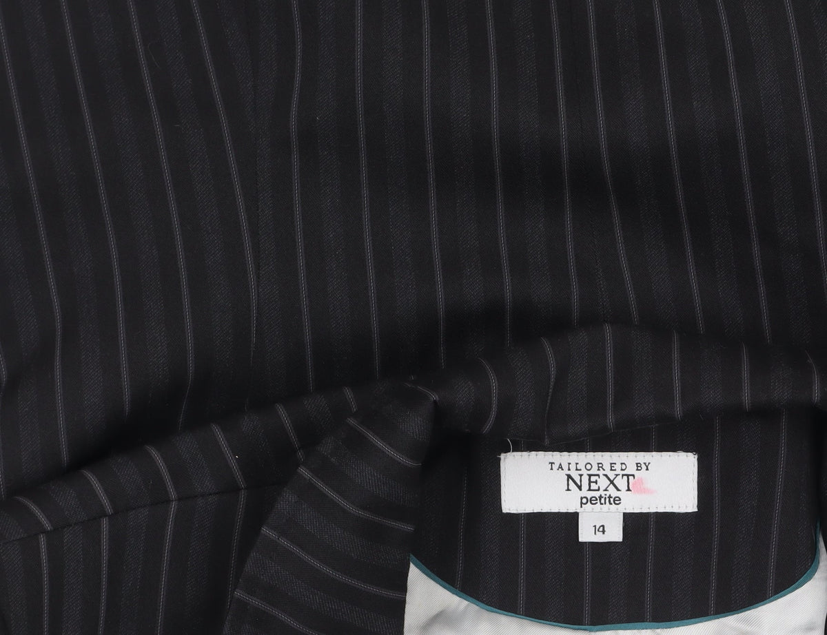 Next Petite Black Pinstripe Tailored Blazer Womens Size 14