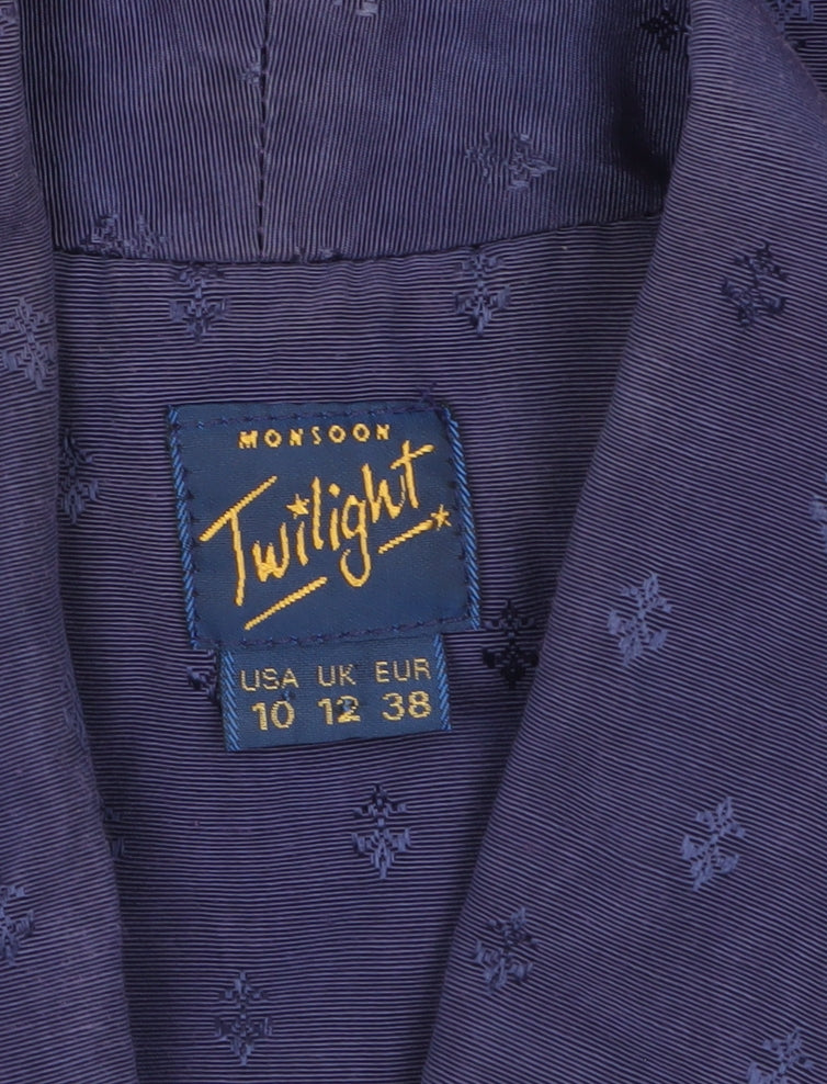 Monsoon Women Purple Size 12 Single-Breasted Twill Blazer Jacket