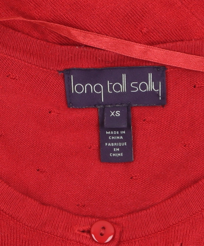 Long Tall Sally Women's Red XS Cardigan Knit Jumper
