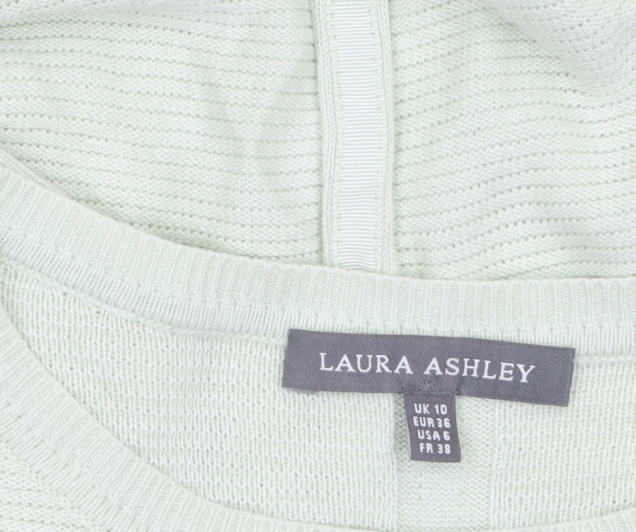 Laura Ashley Women Green Size 10 Crew Neck Lightweight Pullover Jumper