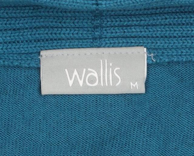 Wallis Women Blue Knit Jumper Dress Size M V-Neck Long Sleeve