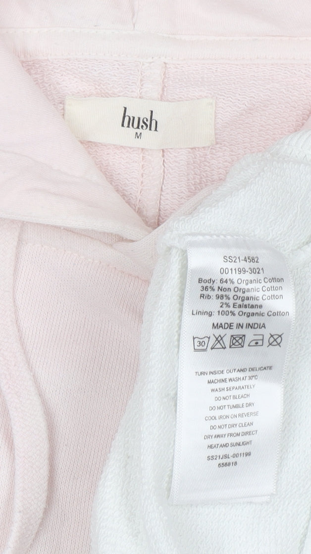 Hush Womens Pink Ombre Pullover Hoodie Size M Organic Cotton