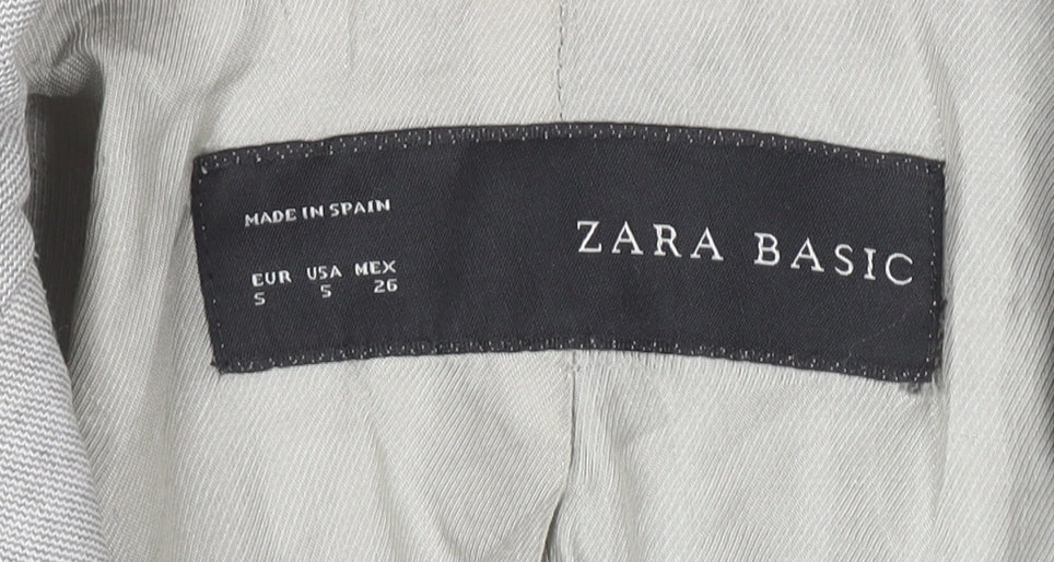 Zara Basic Women's Grey Blazer Size S Single Breasted Classic Workwear