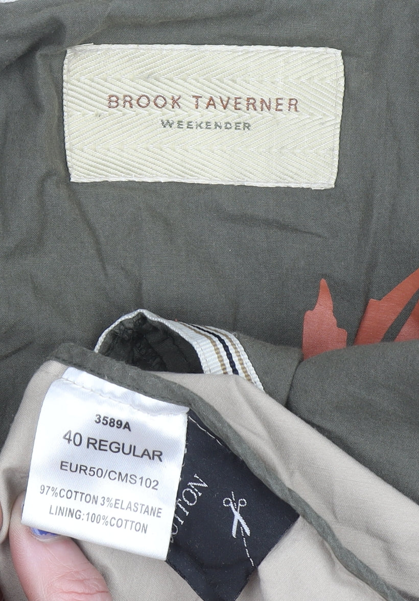 Brook Taverner Men’s Beige Cotton Military Jacket 40R