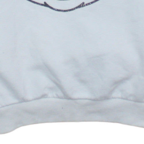 Disney Girls White Glitter Mickey Mouse Crew Neck Sweatshirt 12-13Y 158cm